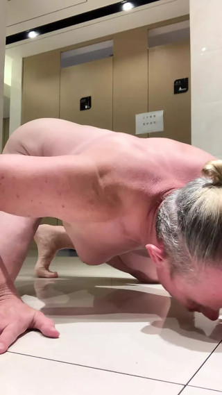 Naked on Public toilet