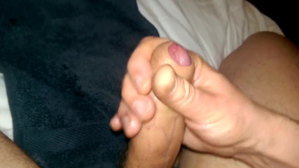 Quick uncut cock wank
