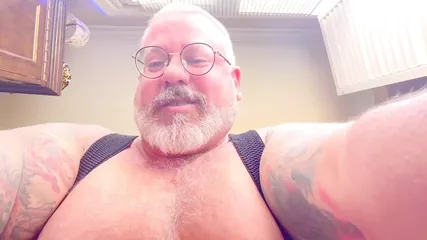 Dominant Big Bear Smushed You with Big Balls and Cum Gets All Over You