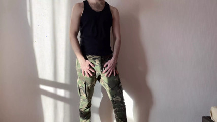 Straight hot guy wears yellow thong under army pants - girlz .pro - alexmilton