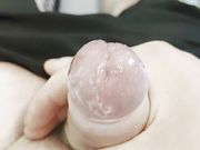Playing with the foreskin ended cumshot