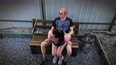 Hardcore public sex outdoors: a couple in the park