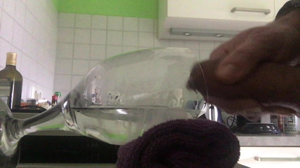 Cumshot in glass