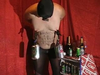 Tits Pain with Heineken Cans