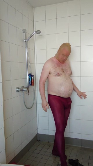 Pantyhose and Incontinence Trousers in the Shower thumbnail