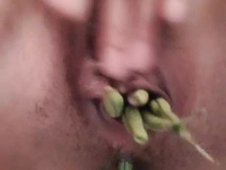 Watch me cum with veggies