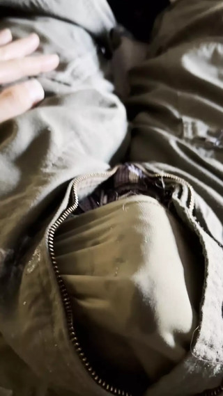 Hot jerk off session with me so horny I shot 4 loads back to back in my flight suit - this shows 2 of them!!