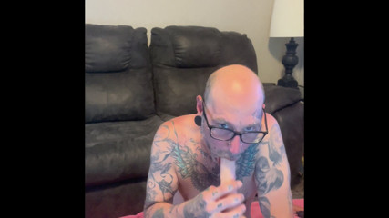 Tattooed Cuckold Sucks Dick thumbnail