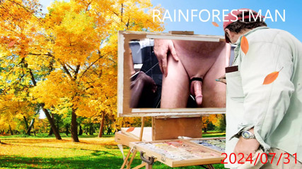 Rainforest-man Getting a Hard On.