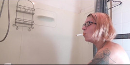 Candid Post-shower Smoke