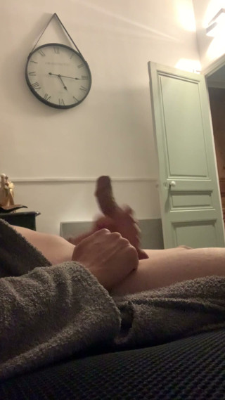 Waking up in a bathrobe and handjob