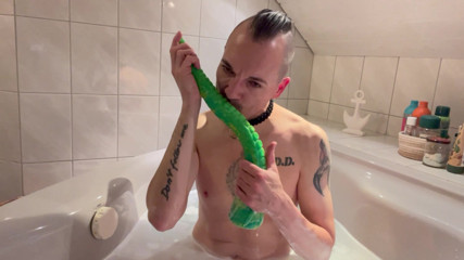 Stupid faggot slut gagging