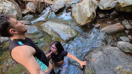 FINAL PART fucking in the river.. SEX IN PUBLIC a madness lets her face be filled with cum