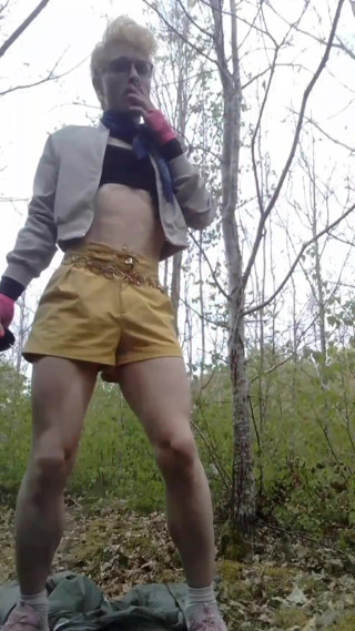 Sissy fag Jes public park