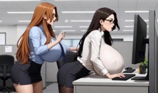 Funny Huge Boobs Office, Ai Animation