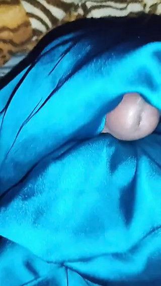 Handjob with blue satin silky salwar of nurse (45)