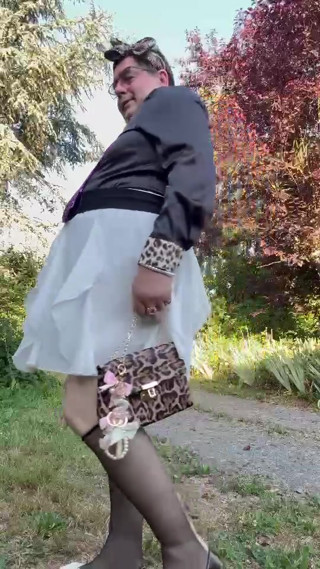 Dressed in a little white skirt for a night out