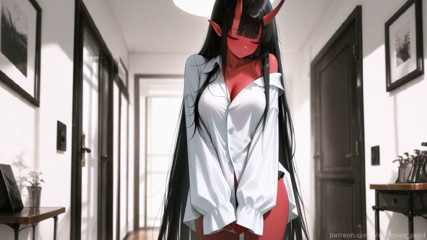 Red Skin Oni Girl Gets Completely Ruined. Hentai Animation (AI)
