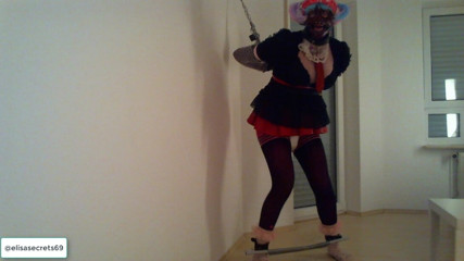 Sissy in Self Bondage Making an accident in her diapers thumbnail