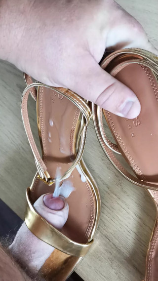 Gold asos sandals fucked and cummed