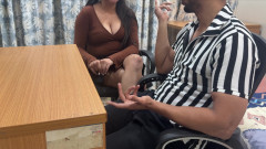 I Find My Little Indian Stepsister's Sex Toy Dice and Show Her My Cock Give Blowjob