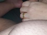 Step mom under blanket touching step son dick and handjob his cock 