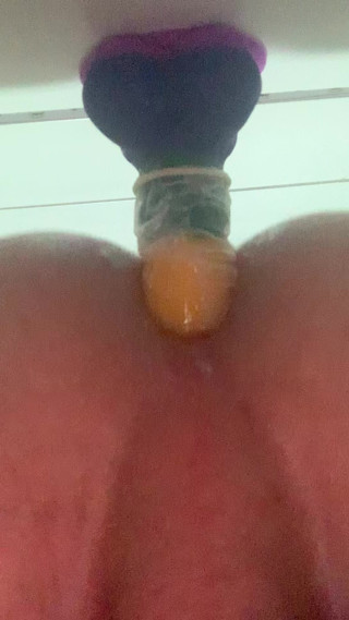 Teen boy first anal doggy dildo fuck