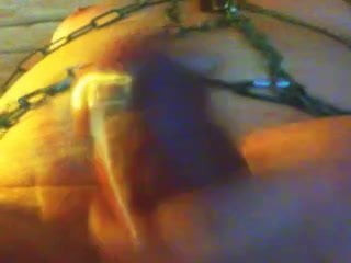 naked in chains wanking slavecock
