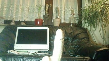 HUSBAND RIDES HIS BIG WHITE DILDO IN LEO-OUVERT-PANTYHOSE
