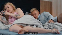 Blonde Step-Sister's Huge Tits and Fat Ass Fool Husband in Bed Who Thinks He's Fucking His Wife