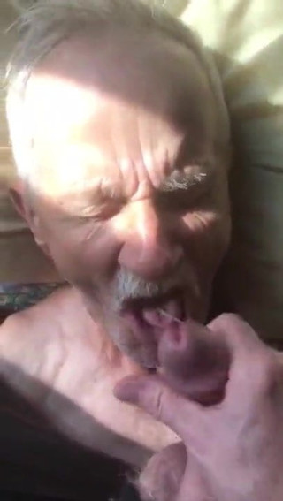 Older man loves to eat cum