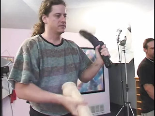 Sexy whore gets bent over and fucked in her tight ass by two guys