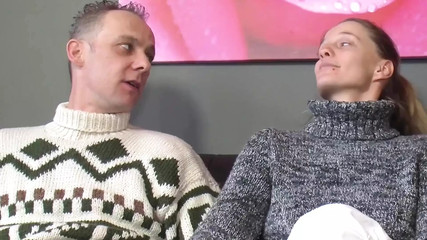 Surprise threesome for my kinky wife - German couple fucks stranger