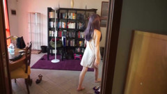 Two crazy femdom girls kicking his cock and balls hard