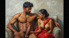 Aunty watches her neighbour uncle fuck his wife and she also s for a threesome sex.