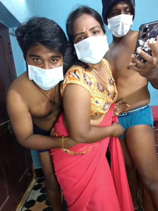 Thresome with Husband and Husband's Friend. They Fuck to Together.