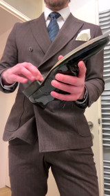 Businessman in Suit Jerks off on His Patent Leather Shoes