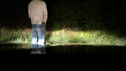 Besides the road I play with my cock, in spotlight of my car, so all have to see me