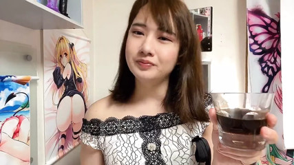 Daughter of a man drinking coffee with semen