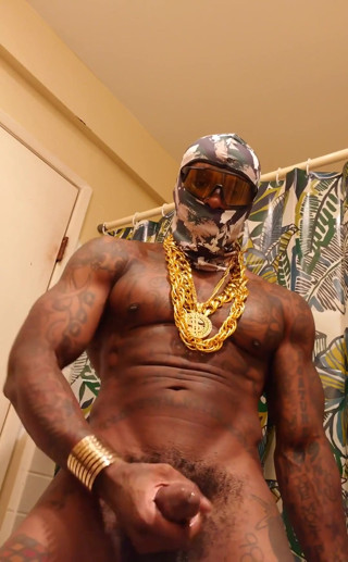 BBC Worship Hallelujah Johnson Huge Black Hairy Cock Horus Stroking and Cum