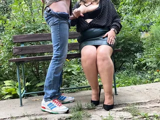 Hot mommy MILF milked cum on her clothes