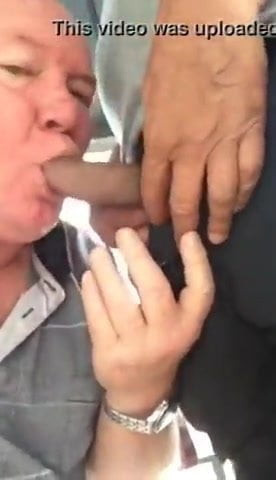 Quick blowjob by bald old daddy