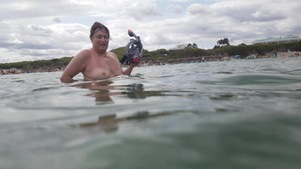 Chrissi nude swimming in Mallorca