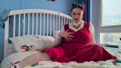 Pussy Play & Ass Shaking in a Red Dress - Solo Girl