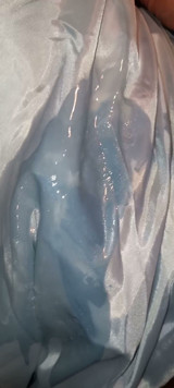 Fucking the lining of her blue puffercoat