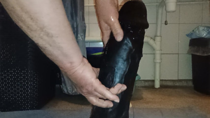 fucking my biggest dildo, 12 cm diameter