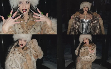 A Gothic Witch Seduces You During a Winter Snowstorm with Her Black Magic Rituals, Long Nails and Fur.