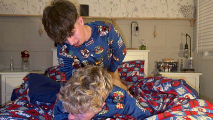 Twink Couple Fuck in Bed, Then Solo Cumshots