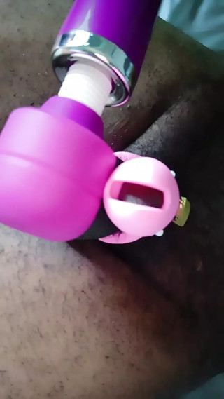 Vibrator on chastity cage