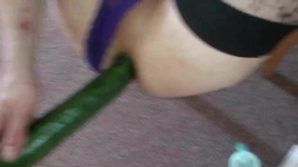 Cucumber... Lingerie... Wet Asshole..